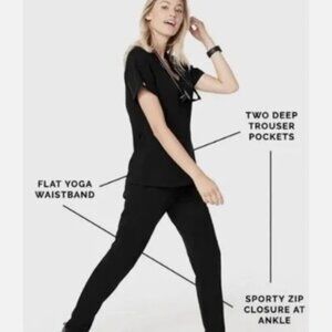 Figs Kanye Moto Scrub Pant Limited Edition Black Skinny XXS Regular